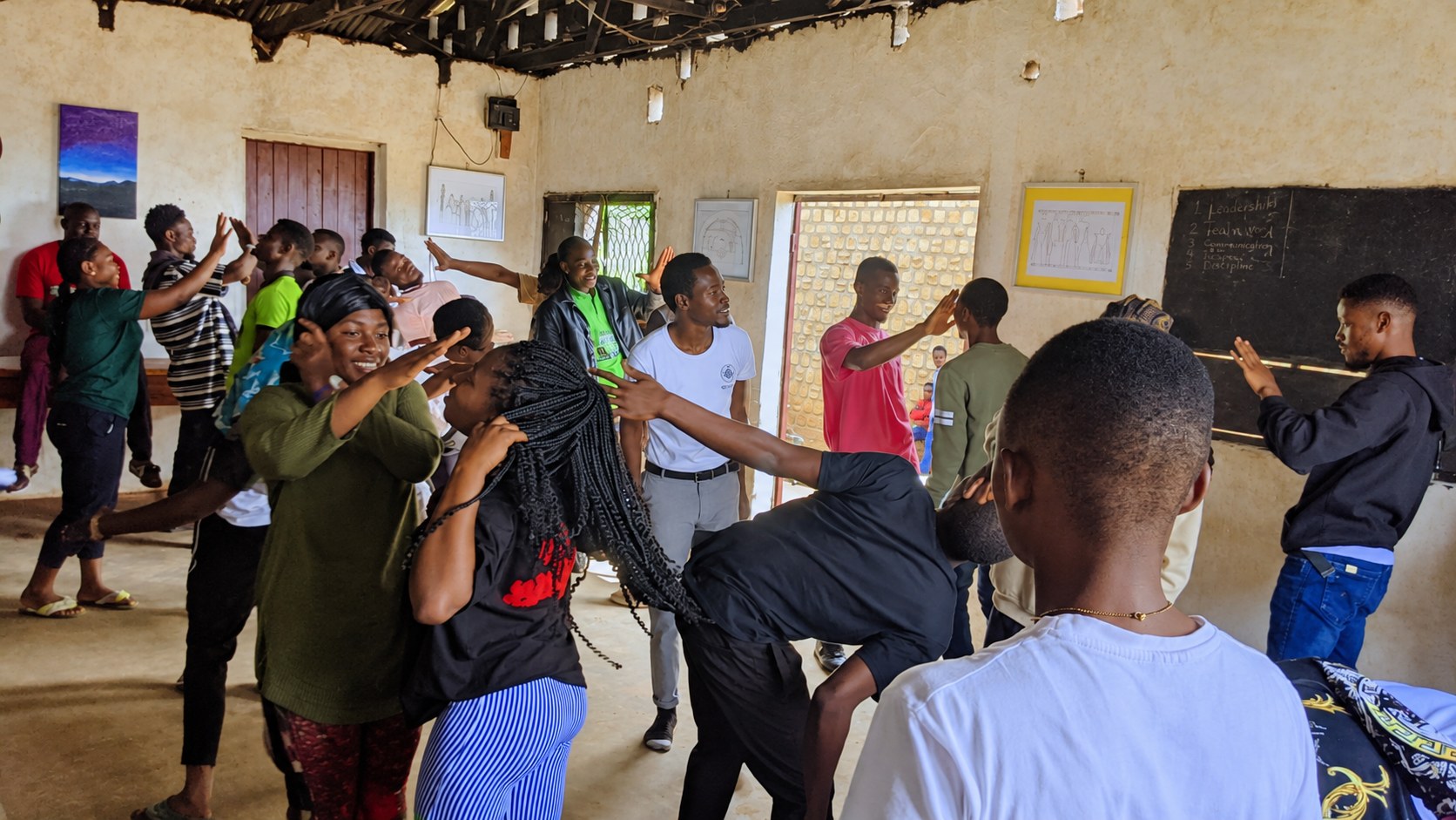 Participants practising creative movement